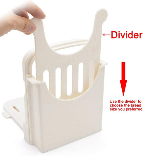 Foldable Bread Slicer Cutting Guide with 5 Slice Thicknesses Mold, Bagel Loaf Sandwich Cutter