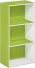 3-Tier Furinno Luder Open Shelf Bookcase, Green/White