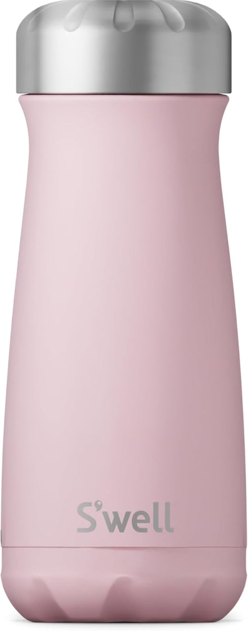S'well Stainless Steel Traveler, 16oz, Pink Topaz, Triple Layered Vacuum Insulated Container Keeps Drinks Cold for 24
