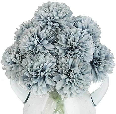 10Pcs Artificial Fake Flower Plants Silk Chrysanthemum Ball Hydrangea Arrangements for Wedding Bouquets Decor Home