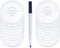20 Pack Clothing Rack Size Dividers, Round Hangers Label Closet Dividers with Marker Pen for Organization (White)