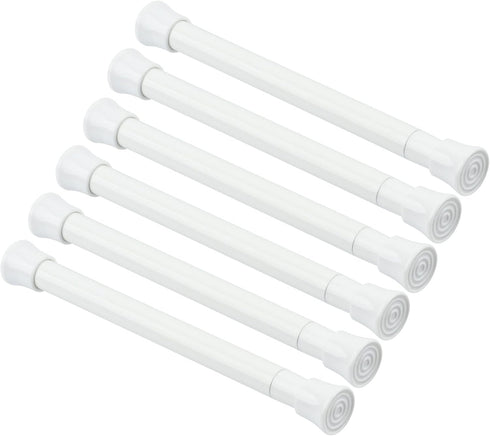 KXLIFE 6 PCS Small Spring Tension Curtain Rod 7.5-11.5 Inch, Adjustable No Drilling for Window