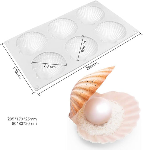 Shell Shaped Silicone Baking Mold for Cookies, Biscuit DIY Bakeware Pan Kitchen Accessories (Shell J_11.8 X6.8 X1 inch)