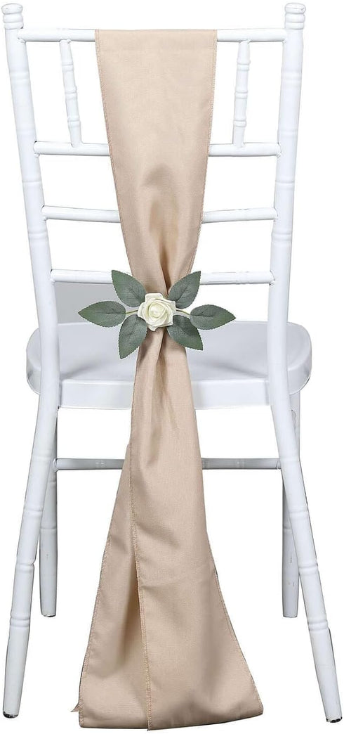 5 6x108 Efavormart PCS Nude Polyester Chair Sashes Tie Bows for Wedding Events Decor Chair Bow Sash Party Decor
