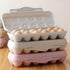 Egg Holder Refrigerator Storage Container, 12 Count Plastic Covered Egg Tray, Dozen-section Carrier Bin with Lid
