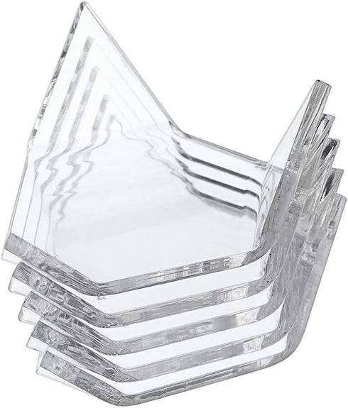 Hipiwe Acrylic Triangle Display Holder - 5 Packs Clear Plastic Easel Stands for Geodes, Rocks, Minerals, Medium