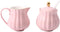 CHOOLD Elegant Flower Design Ceramic Sugar and Creamer Set, 7.5oz, with Lid Spoon, Coffee Serving Set, Wedding Gift
