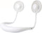 Portable Neck Fan, USB Rechargeable Fan with 3 Adjustable Speeds and LED Lights - White