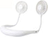 Portable Neck Fan, USB Rechargeable Fan with 3 Adjustable Speeds and LED Lights - White