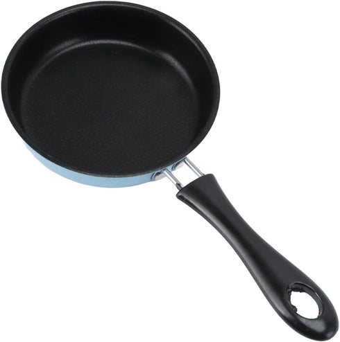 Nonstick Mini Egg Pan, 4.7 Inch Stainless Steel One Egg Frying Pan, Induction Small Skillet (Blue)