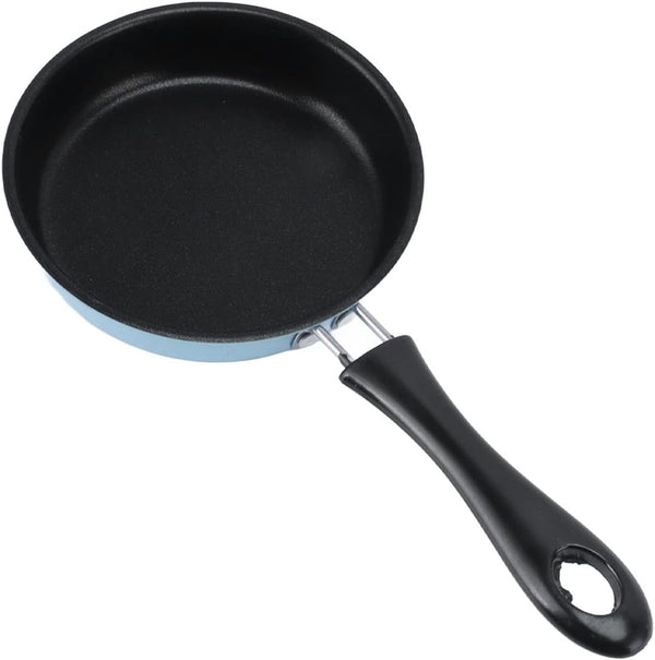 Nonstick Mini Egg Pan, 4.7 Inch Stainless Steel One Egg Frying Pan, Induction Small Skillet (Blue)