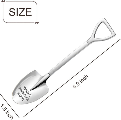 Personalized Dad's Ice Cream Shovel - Funny Engraved Stainless Steel Fathers Day Gift