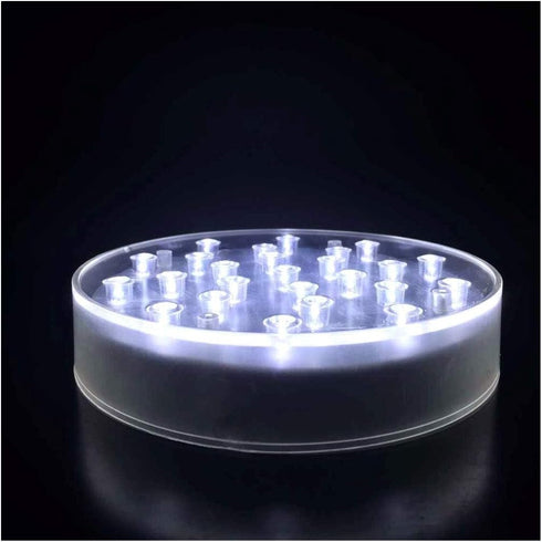 LARDUX 6 Inch Round LED Light Base Display Pedestal Stand for 3D Crystal Cube Glass Art - USB or Battery Powered