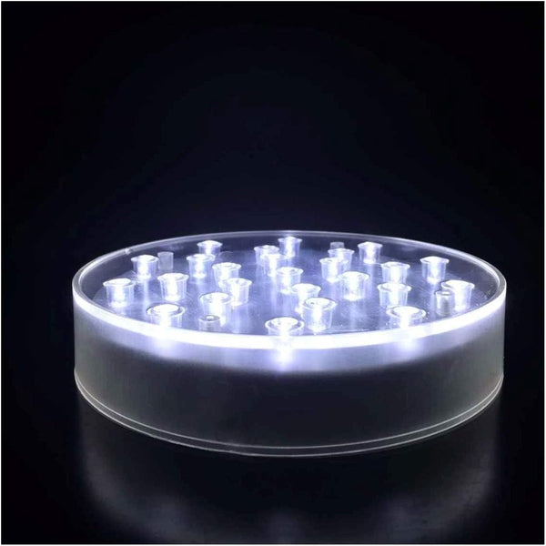 LARDUX 6 Inch Round LED Light Base Display Pedestal Stand for 3D Crystal Cube Glass Art - USB or Battery Powered