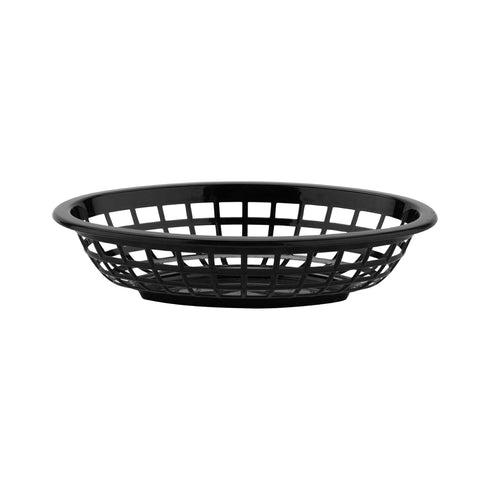 G.E.T. OB-734-BK Black Oval Serving/Bread Basket, 8" x 5.5" (Pack of 12)