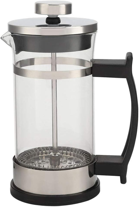 Joyzan French Press Coffee Maker, Stainless Steel Cold Brew Tea Maker, Borosilicate Glass, Portable Filters