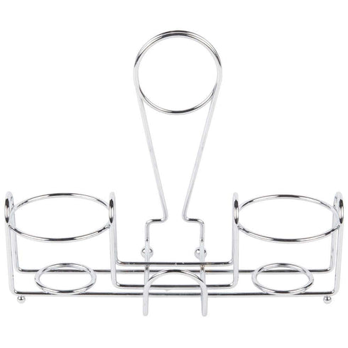 G.E.T. Chrome Metal Two Compartment Condiment Caddy - 4-22735 Metal Table Caddies Collection