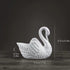 White Ceramic Flowerpot, Swan Flowerpot, Succulent Flowerpot, Medium Temperature Porcelain, Can be Used as Candle Holder (pack of 2) by XESAGSNV