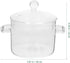Glass Cooking Pot with Lid and Handle, 1.35L/45 oz Clear Stovetop Pot for Noodles, Pasta, Soup, Milk