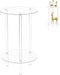 YINSHCO Acrylic Detachable End Table, Round Acrylic Coffee Table, 2 Tier Multifuntional Clear