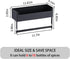 Magnetic Spice Rack for Refrigerator, Magnetic Spice Organizer Rack with Paper Towel Holder Shelf for Small Kitchen Storage, Space Saver Container for Apartmen, Black by WHALEZZ