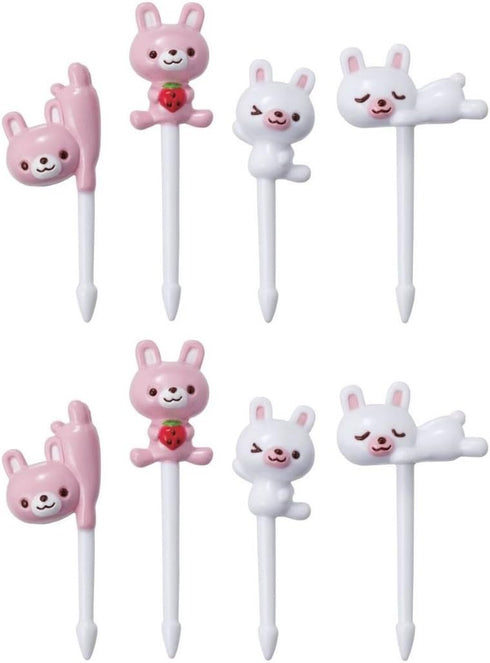 Torune Mama's Assist Food Picks, Bento Lunch Accessories, 8-Piece Sea Animals & 8-Piece Rabbit Set