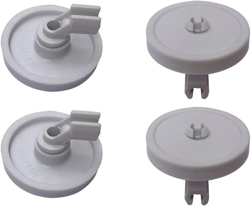 (Pack of 4) 154174401 Lower Dishrack Dishwasher Wheels with Bracket for Select Models