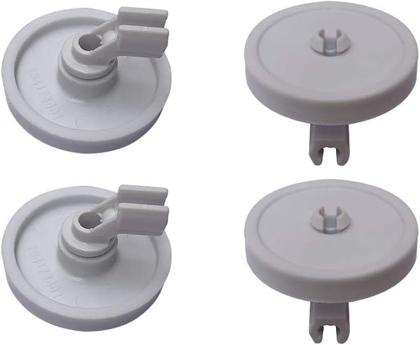 (Pack of 4) 154174401 Lower Dishrack Dishwasher Wheels with Bracket for Select Models