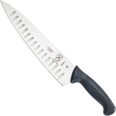 Mercer Culinary M22611 Millennia Chef's Knife, 10-Inch Granton Edge, Black Handle