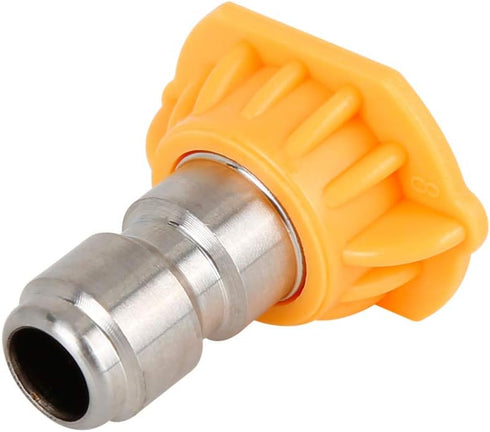 X AUTOHAUX 2pcs 15 Degrees Pressure Washer Spray Nozzle Tip, 0.05'' Quick Connector High Pressure Nozzle Yellow for Car