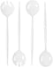 Novelty Servware White Plastic Serving Set, Includes 2 Serving Spoons and 2 Sporks for Events