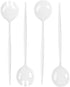 Novelty Servware White Plastic Serving Set, Includes 2 Serving Spoons and 2 Sporks for Events