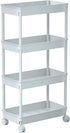 Sooyee 4 Tier Wide Storage Cart Mobile Shelving Unit Organizer Slide Out