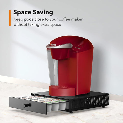 Goldlion K Cup Holder Sliding Tray, Pull Out Coffee Pod Organizer, Rolling Storage Drawer for Countertop Maker Stand