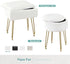BRIAN & DANY Vanity Stool, Faux Fur Vanity Stool Chair with Storage, Round Makeup Chair Soft Padded Seat with Legs