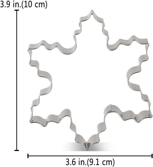 LILIAO Christmas Winter Snowflake Cookie Cutter Set - 2 Piece - 4 and 3.7 inches - Made of Stainless Steel