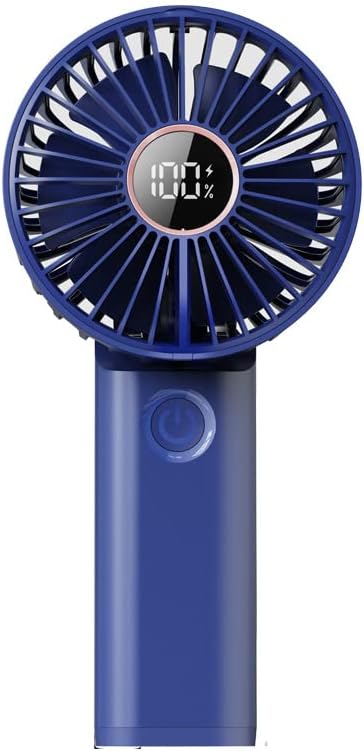 Mini Portable Fan, Powerful Handheld Rechargeable Fan with LED Display, 3 In 1 Personal Fan (Blue)