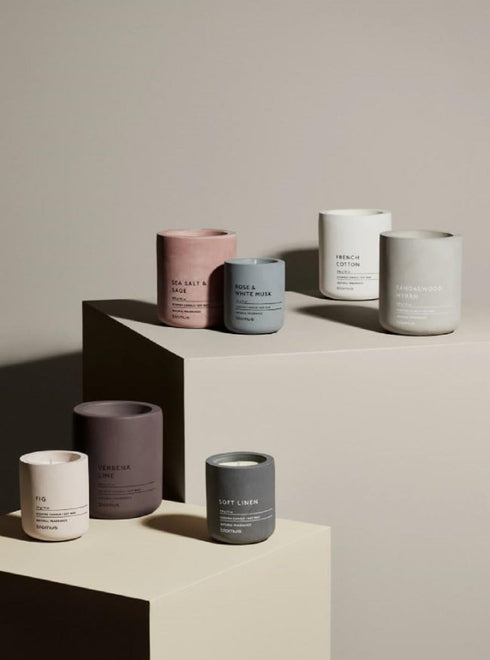 Blomus Fraga Lily White S Candle, Soy Wax Concrete