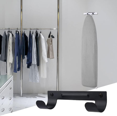 Ironing Board Hanger Wall Mount - Storage Organizer with Screws, Bracket Hook for Y-Leg or T-Leg Ironing Boards
