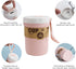 2PCS 300ml 2 LZYMSZ Wheat Straw Soup Cup, Portable Microwaveable Breakfast Cup, Colors Porridge Lunch Box with Spoon