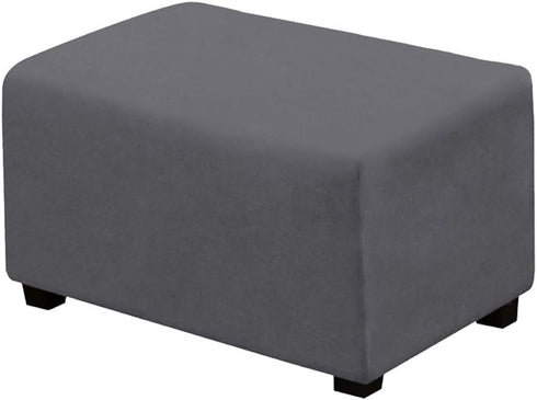 VIENLOVE Rectangle Ottoman Slipcover Luxury Suede Footstool Protector Covers Stretch with Elastic Bottom