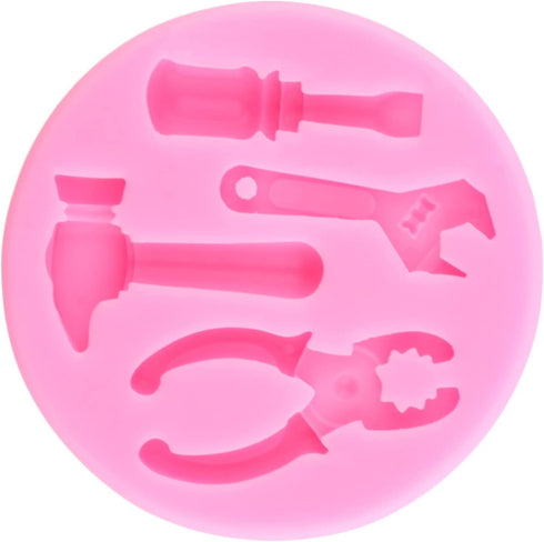ZiXiang Construction Tools Fondant Silicone Molds, Hand Tools Chocolate Mold Set of 4 for Cake Decoration