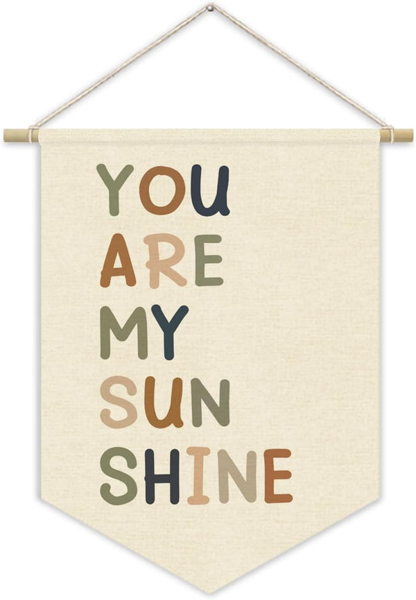 XYDEG Nursery Decor,You Are My Sunshine Positive Affirmation Kids Wall Art Canvas Banner