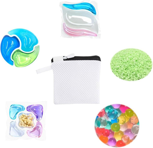 NentMent 2 Pack In-Wash Scent Booster Beads Laundry Bag with Zipper Laundry Detergent Pacs Wash Bags for Soap Pacs Pods