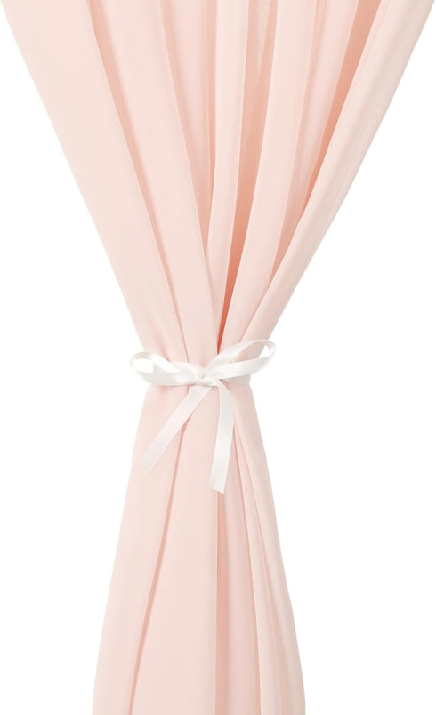 Light Peach Chiffon Table Runner, 27x120 Inches Long for Baby Shower and Wedding Decorations