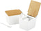 Impresa 2-Pack Japanese-Style Salt Box - Moisture-Barrier Lid Salt Cellar with Hinged
