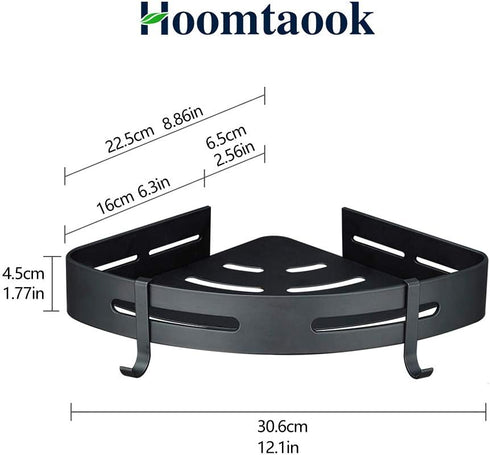 2-Tier Hoomtaook Adhesive Corner Shelf Bathroom Shower Caddy Organizer for Kitchen Toilet No Drilling Bathroom Corner
