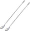 Briout Bar Spoon Cocktail Mixing Stirrers, Stainless Steel 12 Inches Long Handle, Silver 2 Pieces