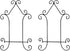 Iron Hanging Display Stand for Art, Photo Holder, Industrial Style Metal Stand for Books, Bowls, Platters (2 Pack)