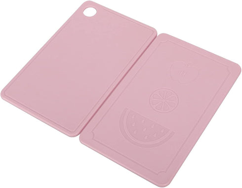 Small Cutting Board, Folding Plastic Cutting Board with Juice Grooves, Mini Pink Fruit Cutting Board